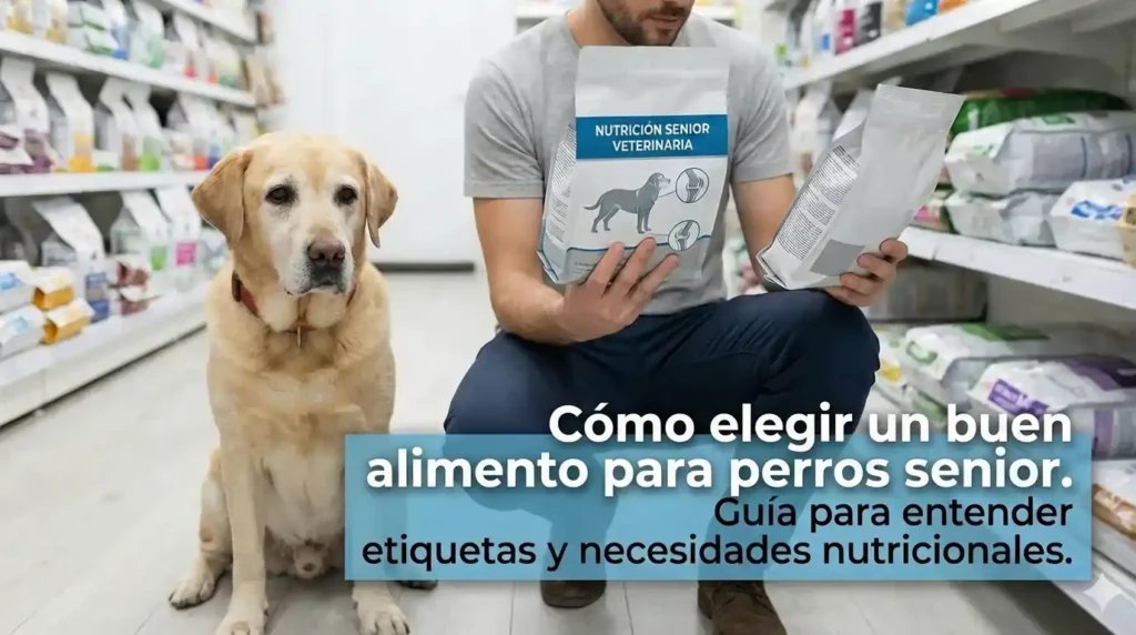 Ilustración Cómo elegir un buen alimento para perros senior. Consejos con criterio veterinario de VetFauna
