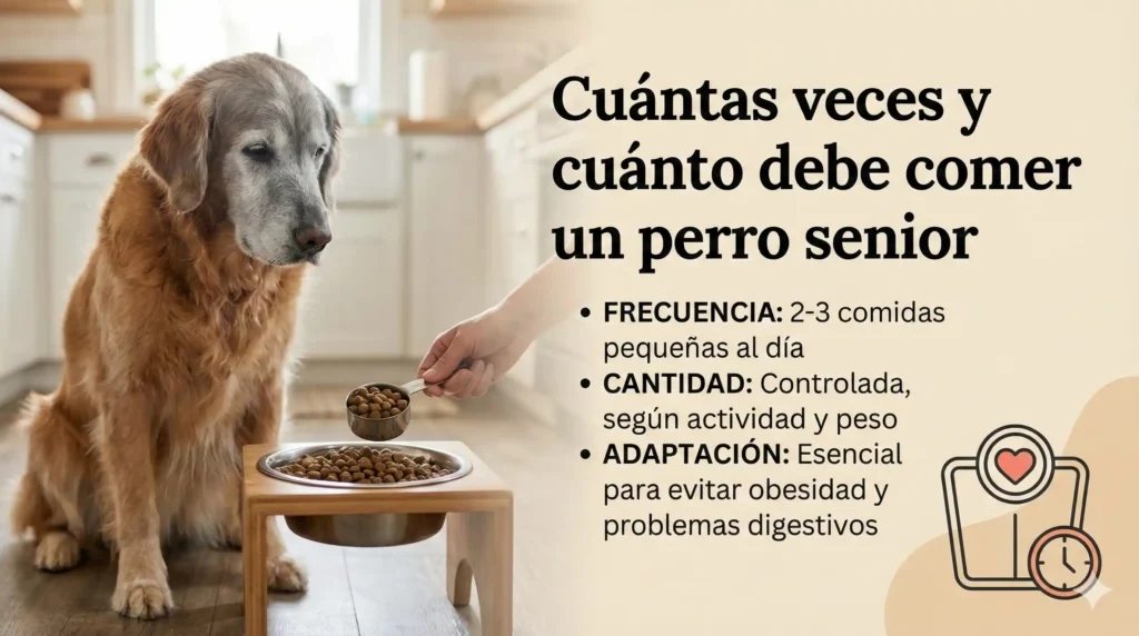 Cuántas veces debe comer mi perro senior mayor