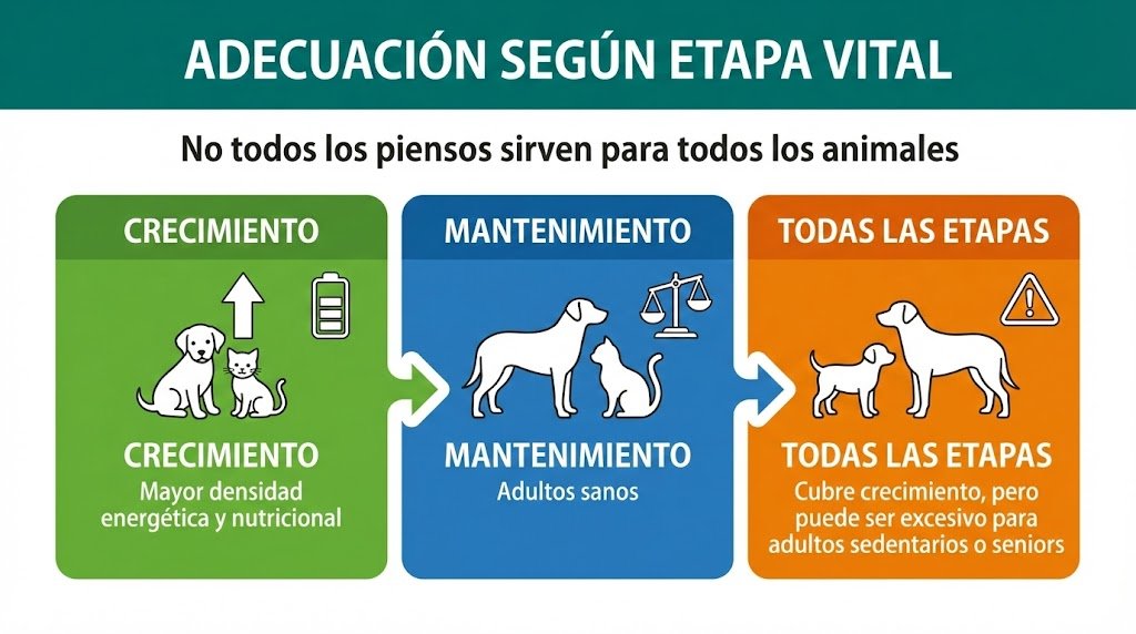 ilustración pienso según edad de la mascota. Consejos veterinarios con criterio de VetFauna