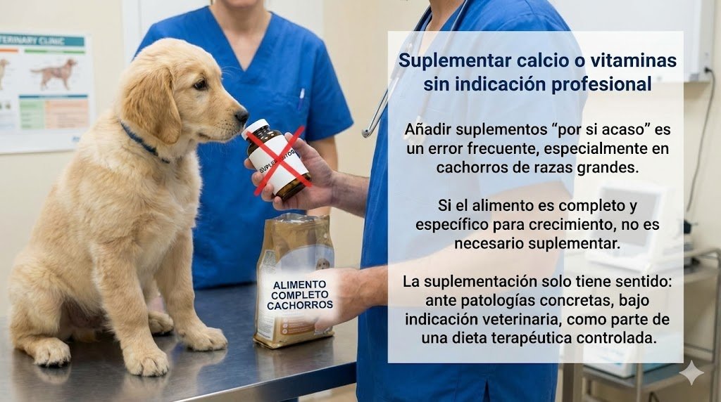 Suplementar calcio o vitaminas sin indicación profesional. VetFauna